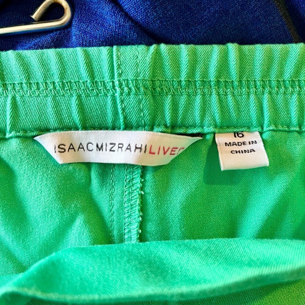 Isaac Mizrahi Live! 24/7 Stretch Cropped Pull-On Pants Shamrock green NWOT - Picture 2 of 11